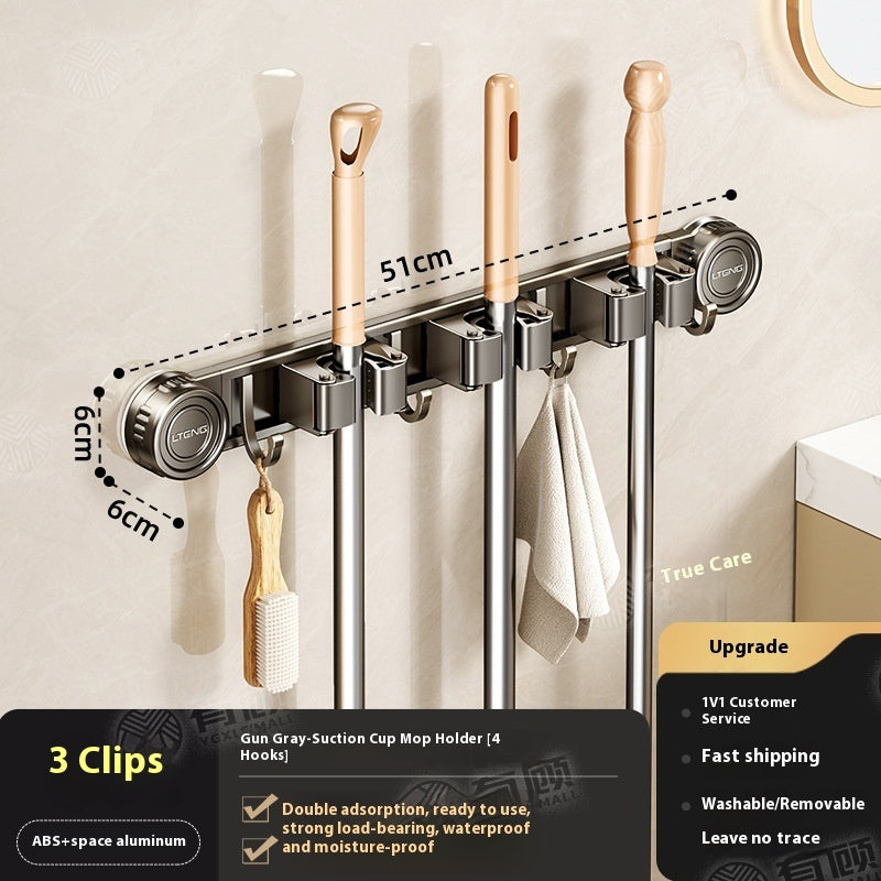 Bathroom Punch-free Broom Cleaning Tool Storage Rack