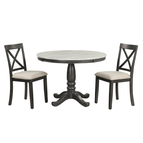 Orisfur. 5 Pieces Dining Table And Chairs Set For 4 Persons, Kitchen Room Solid Wood Table With 4 Chairs
