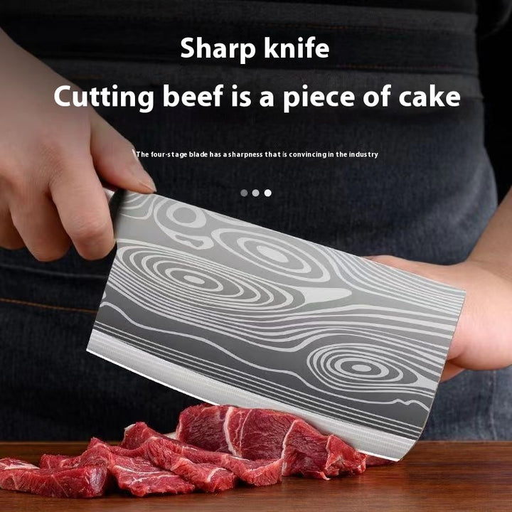 Household Kitchen Knife Suit Laser Pattern Stainless Steel Kitchen Knives