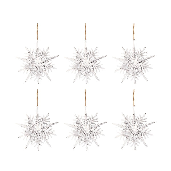 6-piece Set Of 6.1-inch Christmas Tree Ornaments, Snowflake Decorations, Festive Party Supplies, Rustic Christmas Tree Hangings, FBA Shipped, Prohibited From Sale On The Temu Platform