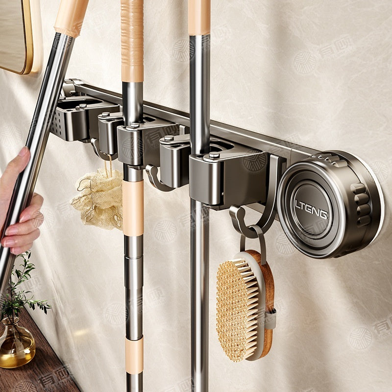 Bathroom Punch-free Broom Cleaning Tool Storage Rack