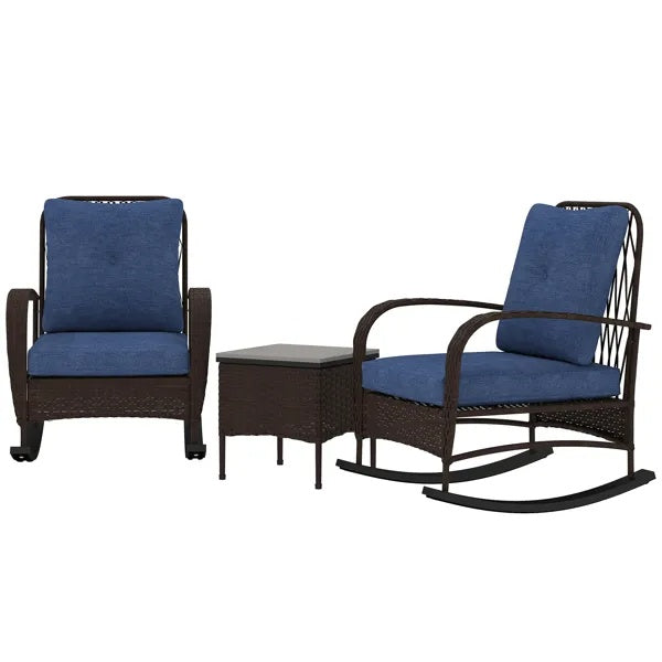 Rattan Chaise Lounge Chair, Wicker Patio Furniture Set