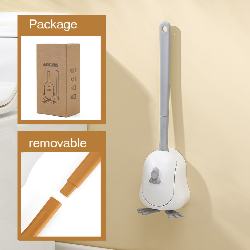 Rubber Head Toilet Brush Soft Non-slip Cleaning Brush Wall Hanging Floor Super Decontamination Bathroom Cleaning Tool